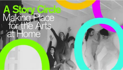 poster of event with a black and white photo of house